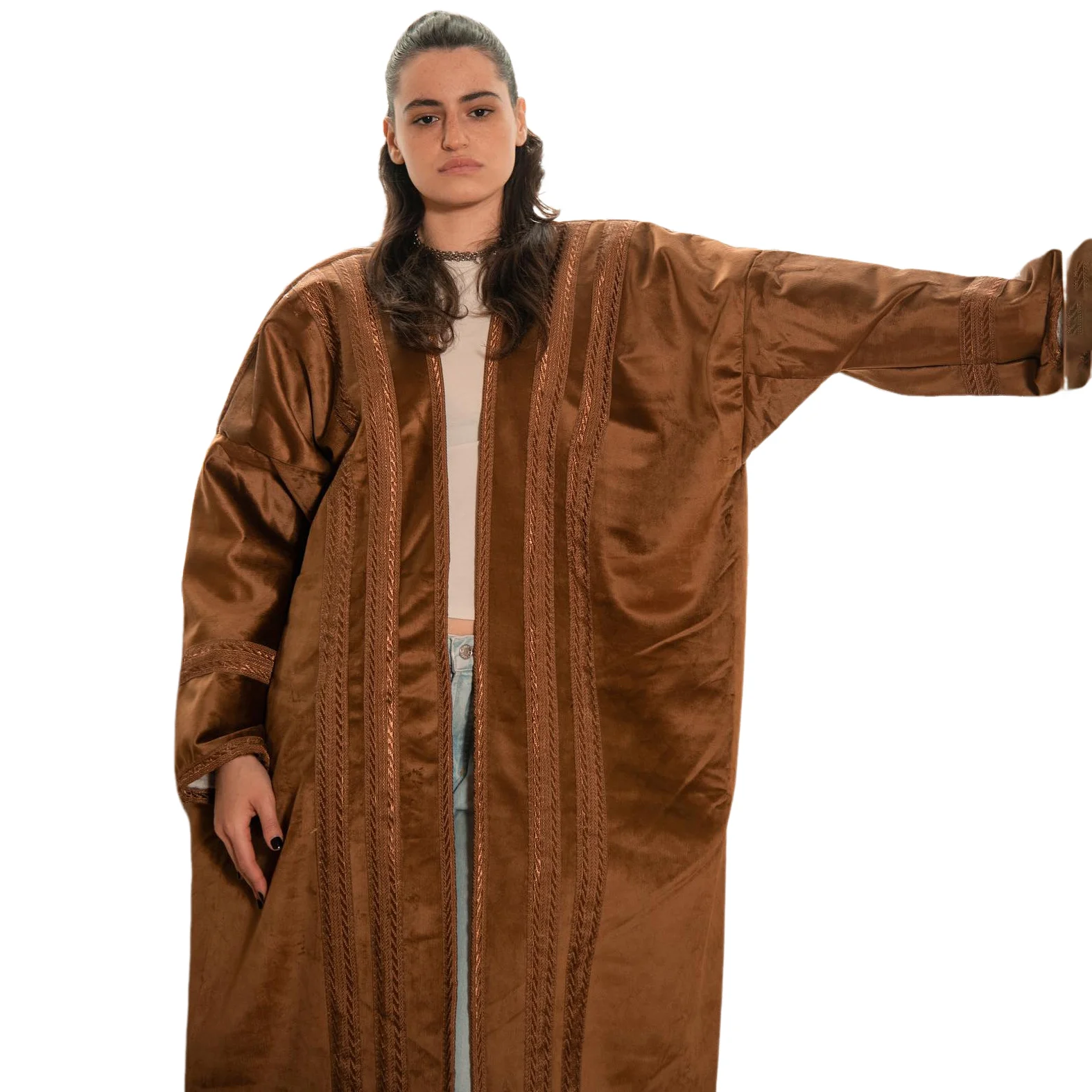 

Модное мусульманское платье-кардиган Абая на осень-зиму, скромное платье Абая для Рамадана, Турция, Дубай, платье Абая, свободная домашняя одежда, халат