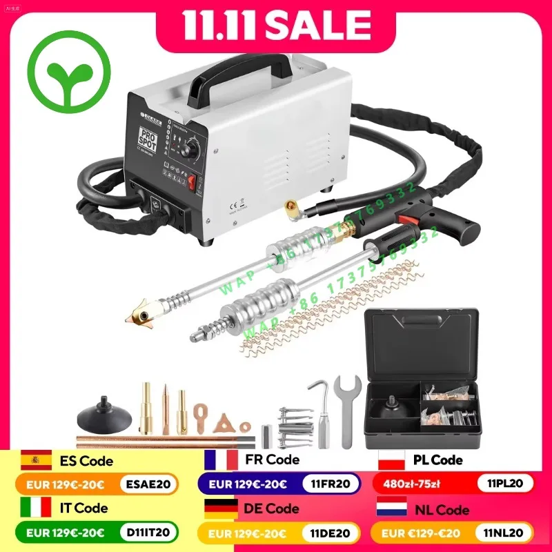 【Premium】  Dual-Function Dent Puller & Spot Welder w/5 Modes, 2 Welding Guns & Overheat Protection - Auto Body Repair  Kit