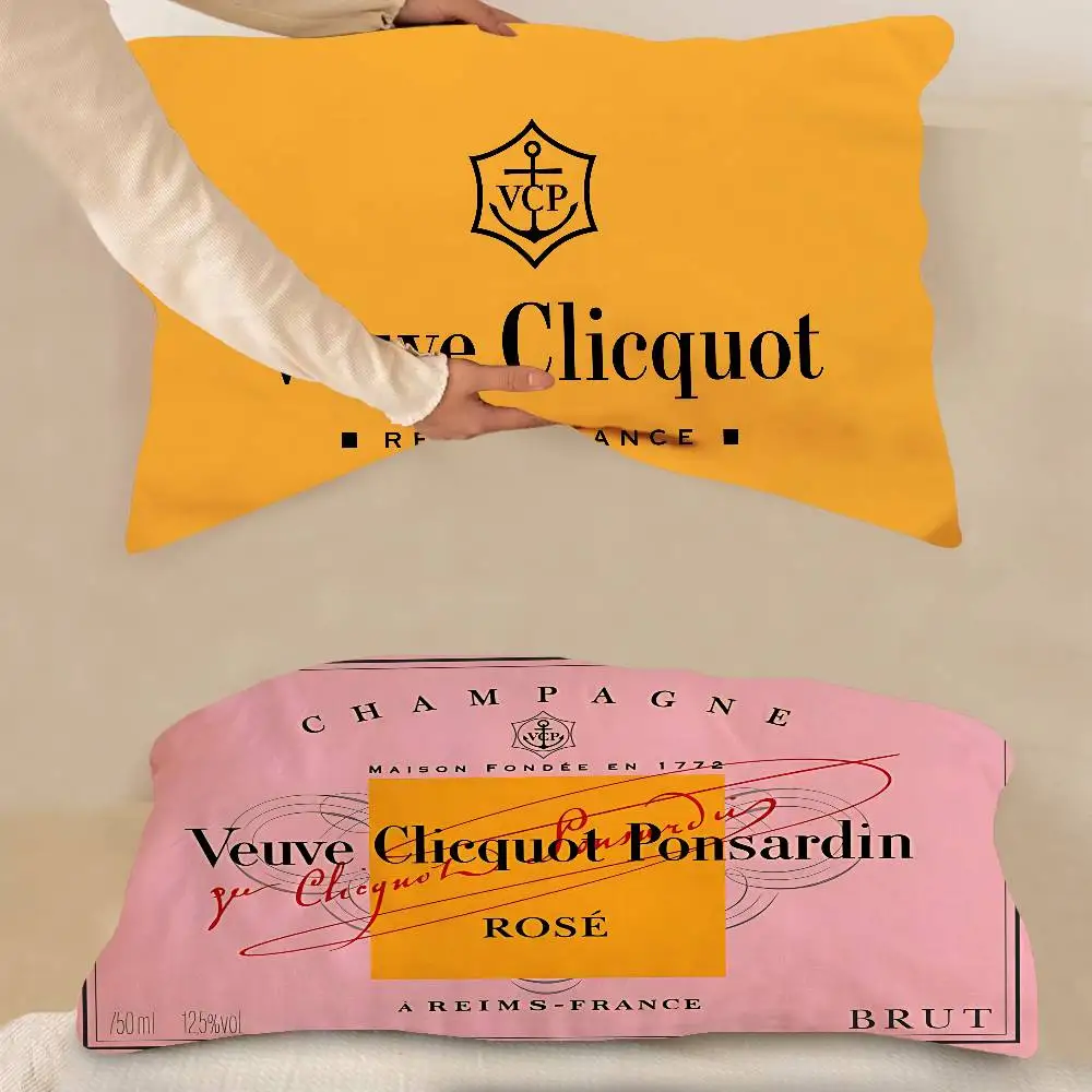 Fundas de almohada extragrandes de poliéster para el hogar V-Veuve C-Clicquot, gruesas, para parejas adultas, absorbentes del sudor y antideslizantes