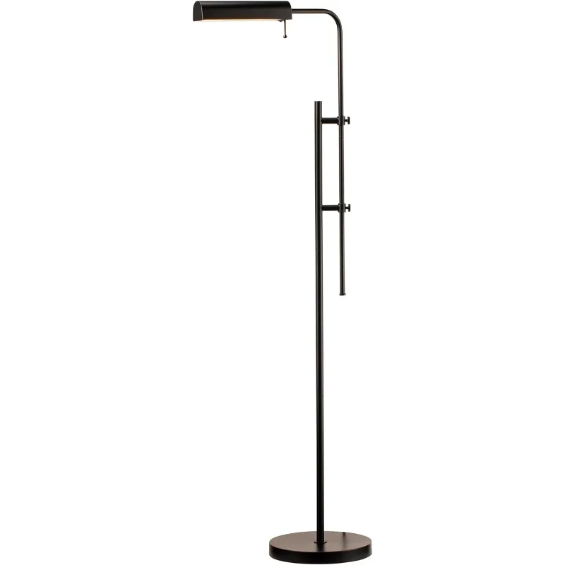 

Cedric Adjustable Pharmacy Floor Lamp - Industrial Design for Reading, Crafting, Work - 10W LED, Height 45-61 inches - Ideal