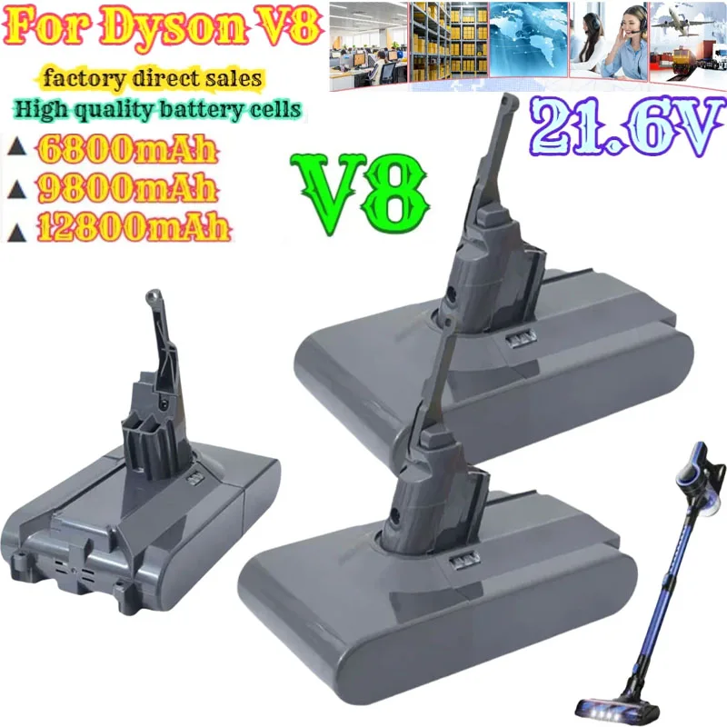 

original V8 21.6V 12800mAh For Dyson Replacement Battery Absolute Cord-Free Vacuum Handheld Vacuum Cleaner V8 Fluffy Battery