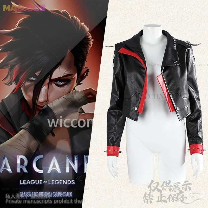 Anime Game LoL Cosplay Arcane League Of Legends Costume Arcane Vi Coat Wigs Earing Halloween Christmas For Girls Customized