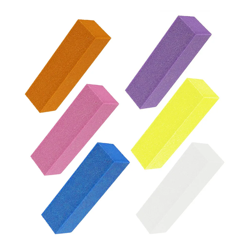 5pcs Nail Buffer Blocks 9.5X2.5X2.5Cm Sponge Nail File For Manicure Pedicure Care Durable Washable All-Sided Lightweight Tool