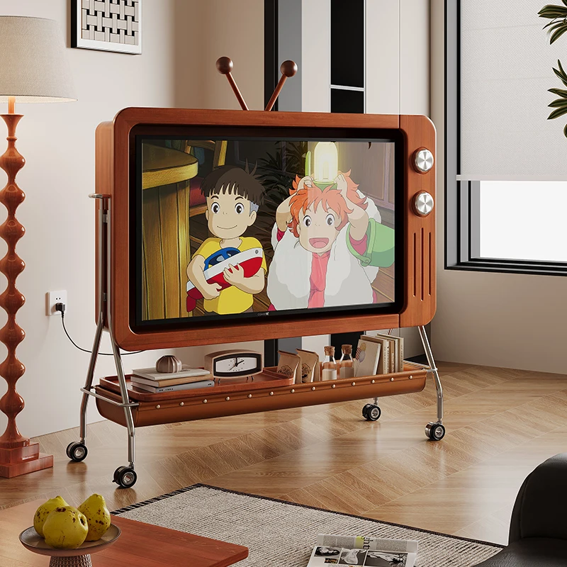 

Cabin retro mobile TV cabinet bracket small apartment living room bedroom modern simple floor high TV cabinet