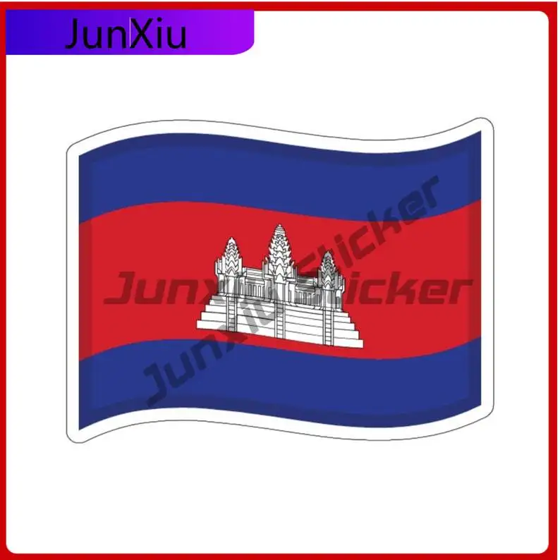 

Cambodian Drift Flag Sticker Khmer Decals Exterior Accessories Decorations For Laptop Bumper Bodywork Windshield Guitar Phone Pv