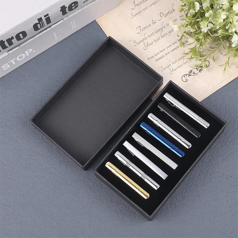 

8Pc/10PC Exquisite Metal Tie Clip Set With Gift Box Wedding Guest Gift Man Tie Clip Men Gift Luxury Business Jewelry For Husband