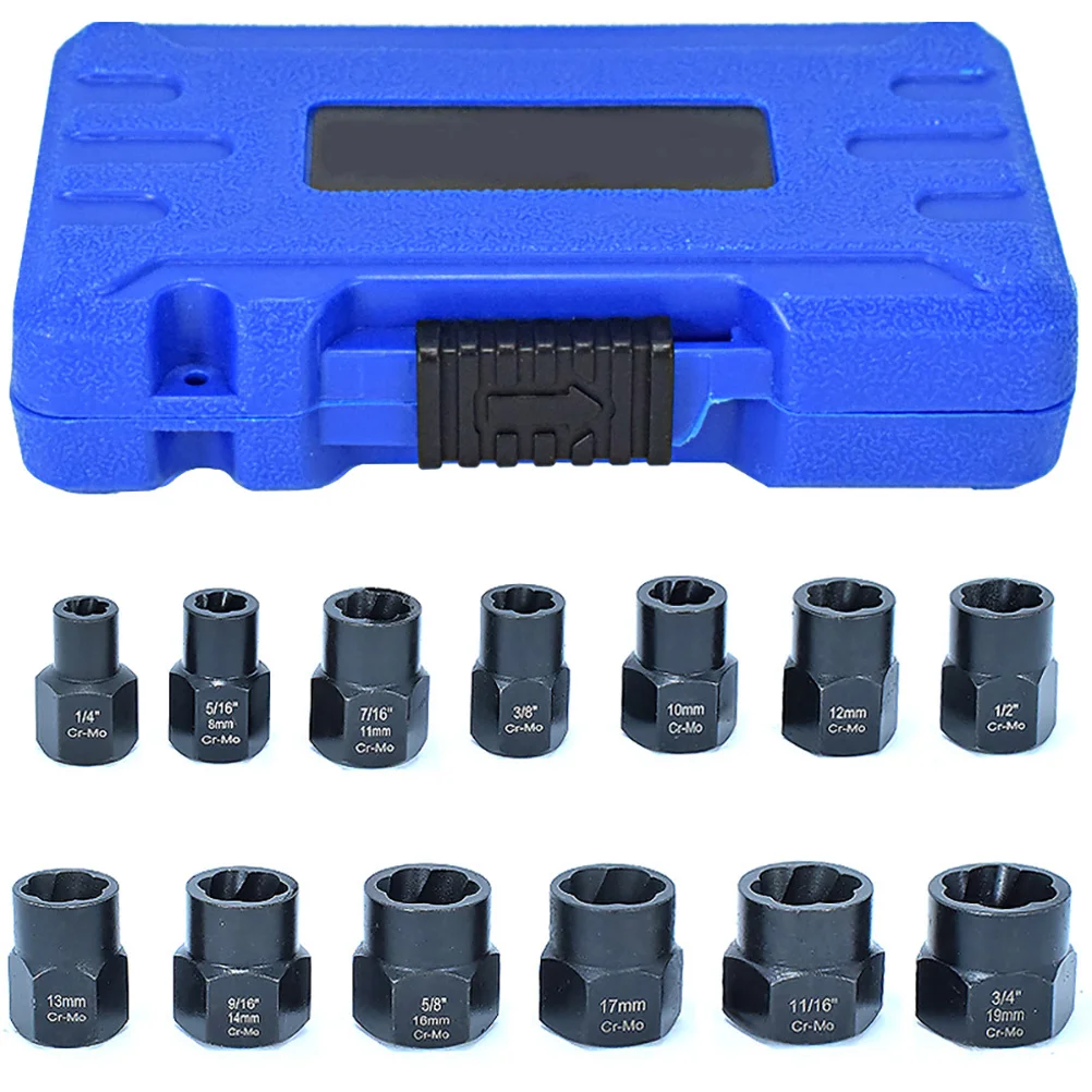

1Set Lug Nut Remover Stripped Bolt Extractor Set High Grade Steel Antirust Easy to Use Lug Nut Bolt Extractor Set