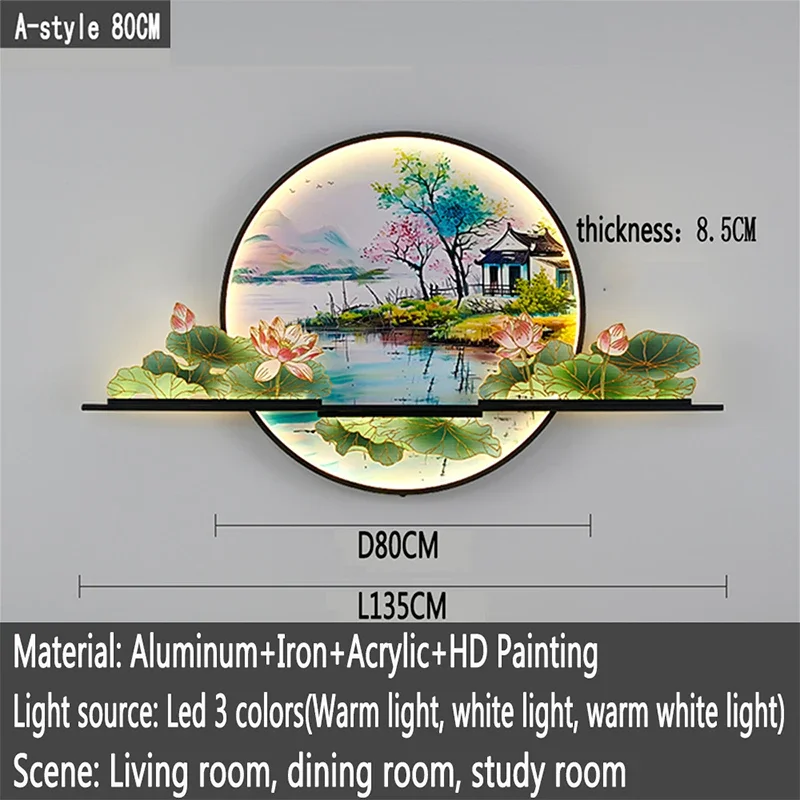 KARLOS Modern Picture Wall Light LED Chinese Creative Landscape Mural Lamp For Home Living Room Study Bedroom Decor Painting