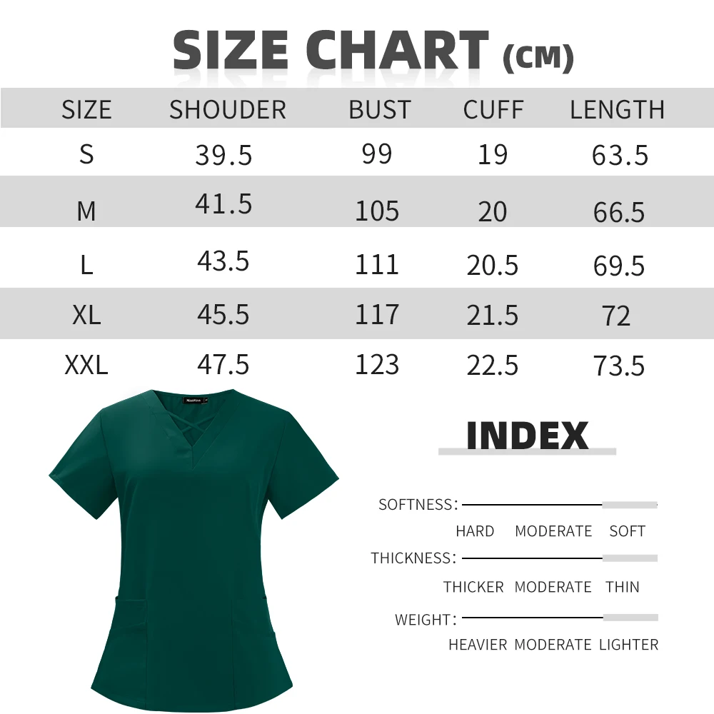 Unisex Medical Scrub Doctor Nurse Uniform Top Short Sleeve Cross V Neck Blouse Elastic Workwear Beauty Uniforms Lab Overalls