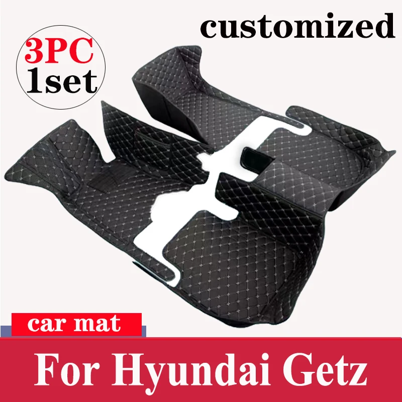 Car Floor Mats For Hyundai Getz Prime Click Inokom TB 2002~2011 Rugs Luxury Mat Protective Pad Leather Carpets Car Accessories