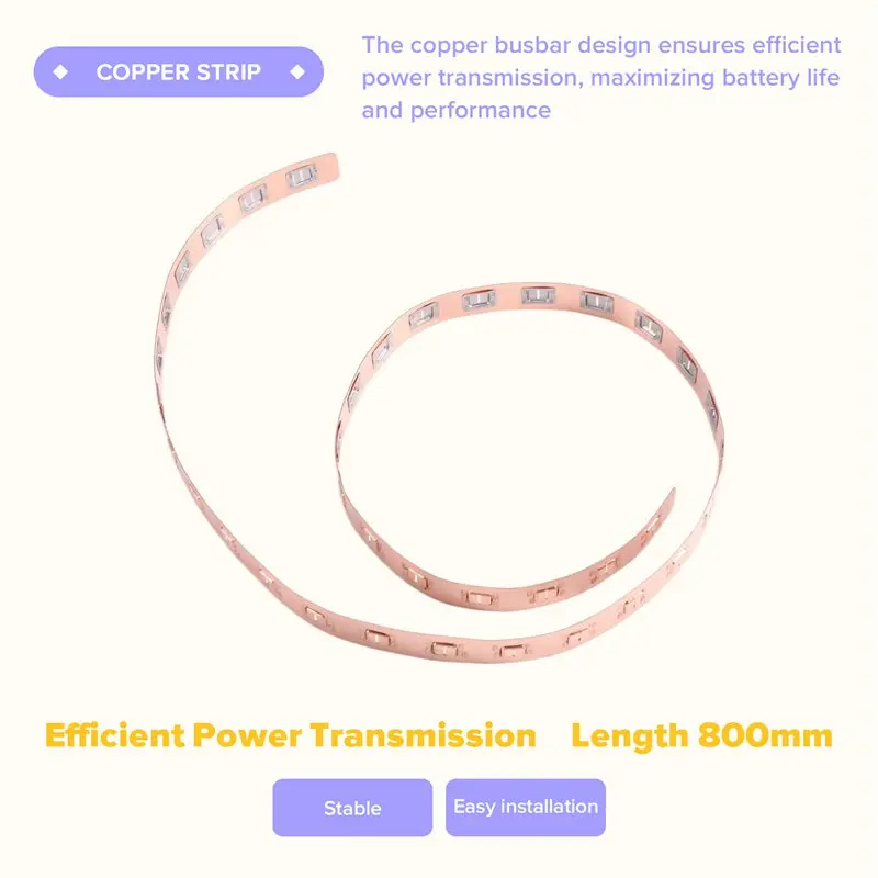 Y47A Copper Strip 21700 1P Power Lithium Battery Busbar 21.4mm 0.3mm 800mm for Efficient Power Transmission