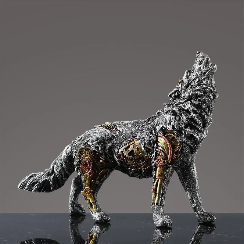 Personality Wolf Horse Success Resin Statues Ornaments Store Office Desk Lucky Decoration Business Opening Gifts Mascot