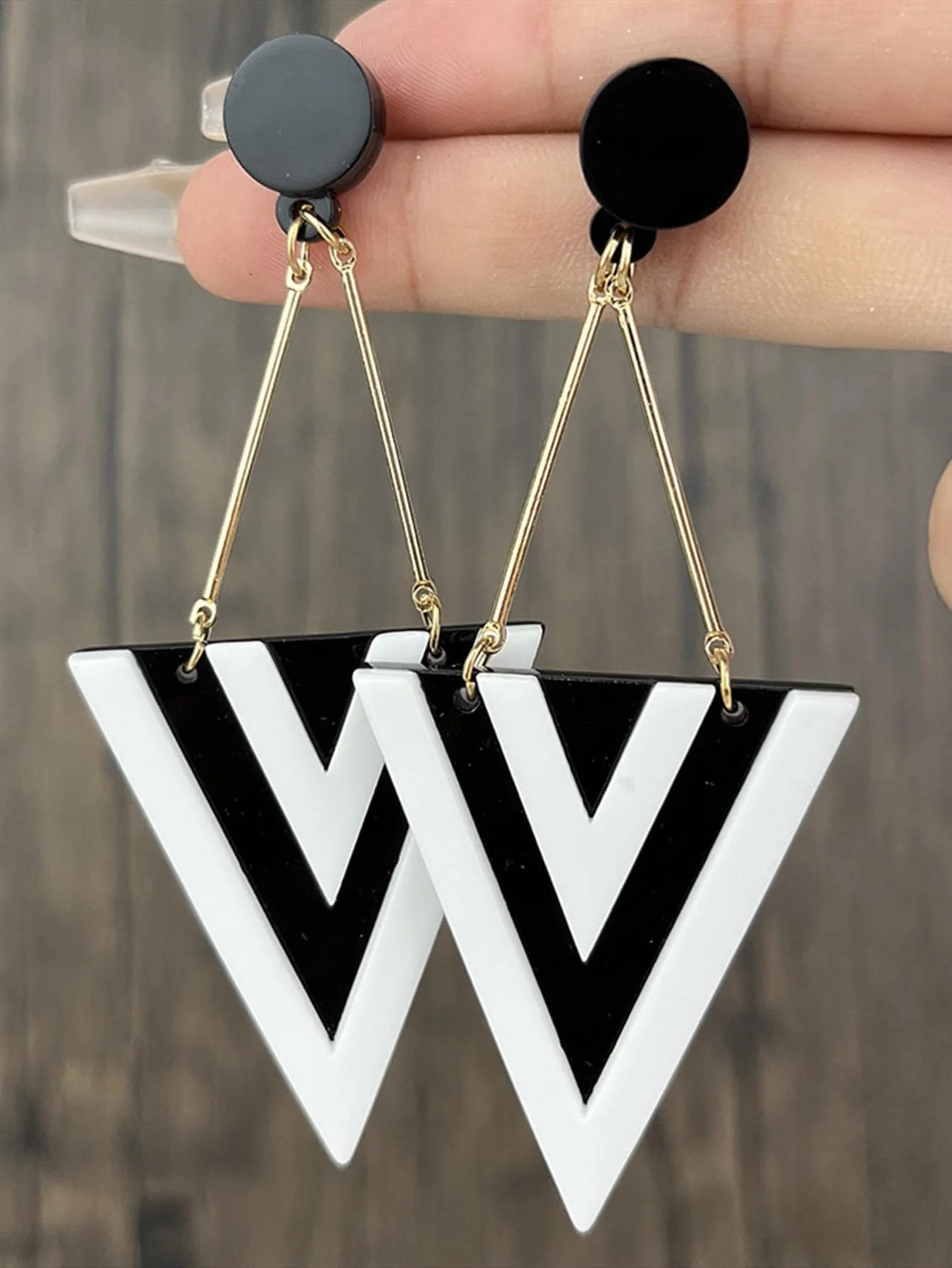 

Triangle-shaped drop earrings with elegant minimalist design for everyday wear