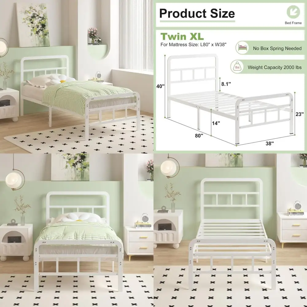 

14 Twin XL Bed Frame with Headboard, Footboard, Storage, No Box Spring, Easy Assembly