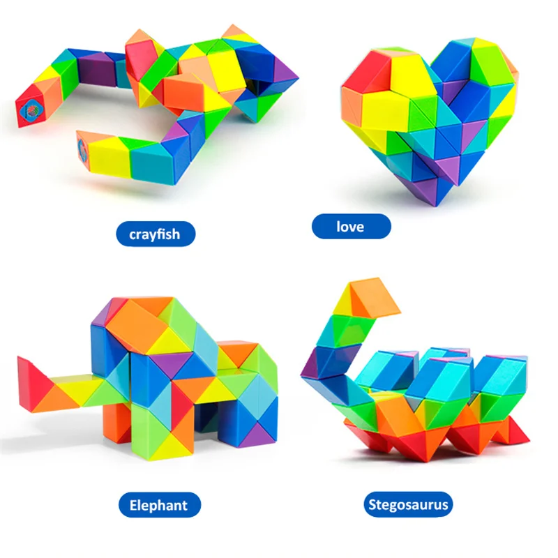 3D Puzzle Fidget Toys Transformable Cube Kid Education Toys Cubo Magico 24-72 Segments Magic Rule Snake Speed Cubes Toys for Kid