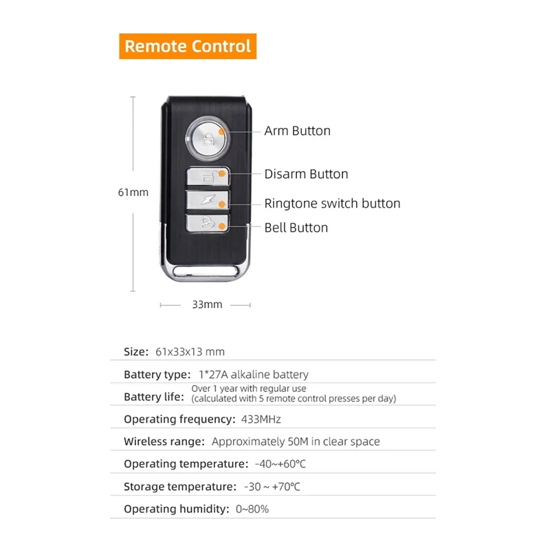 Велосипедная сигнализация, колокольчик 113 дБ, электрический велосипедный звуковой сигнал, защита от кражи для мотоцикла, беспроводной пульт дистанционного управления, детектор вибрации