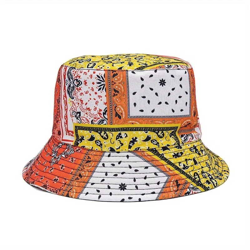 

Cashew Flower Print Bucket Hat Reversible Breathable Sun Protection Fisherman Hat For Men Women Sports Hiking Beach Bob Hats