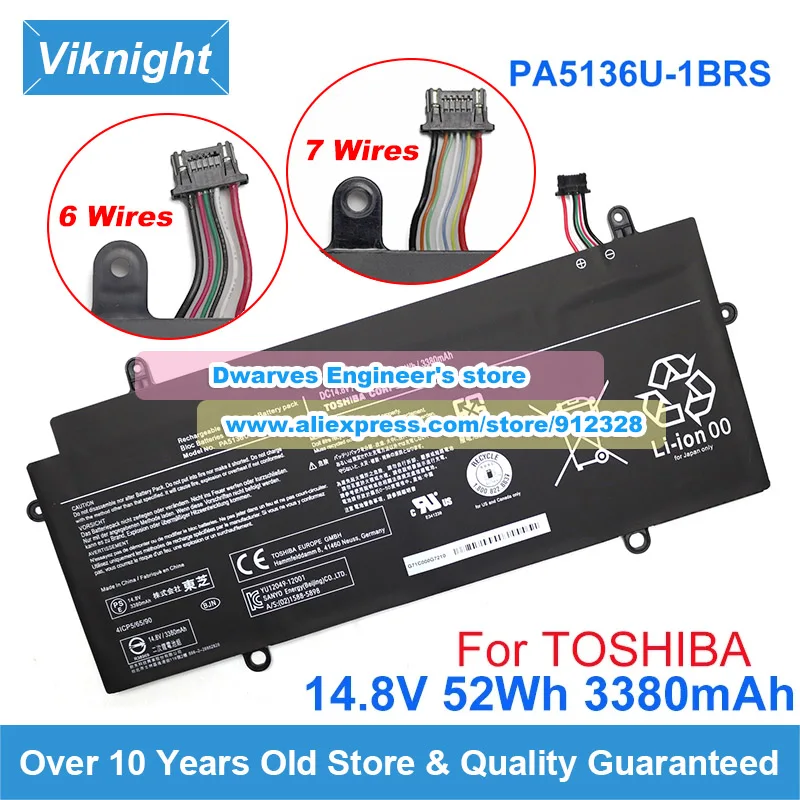 

Original PA5136U-1BRS Battery 14.8V 3380mAh 52Wh For Toshiba Port166 Z30-A Z30-B Portege Z30-C Satellite Z30T-A Z30T-B Z30T-C