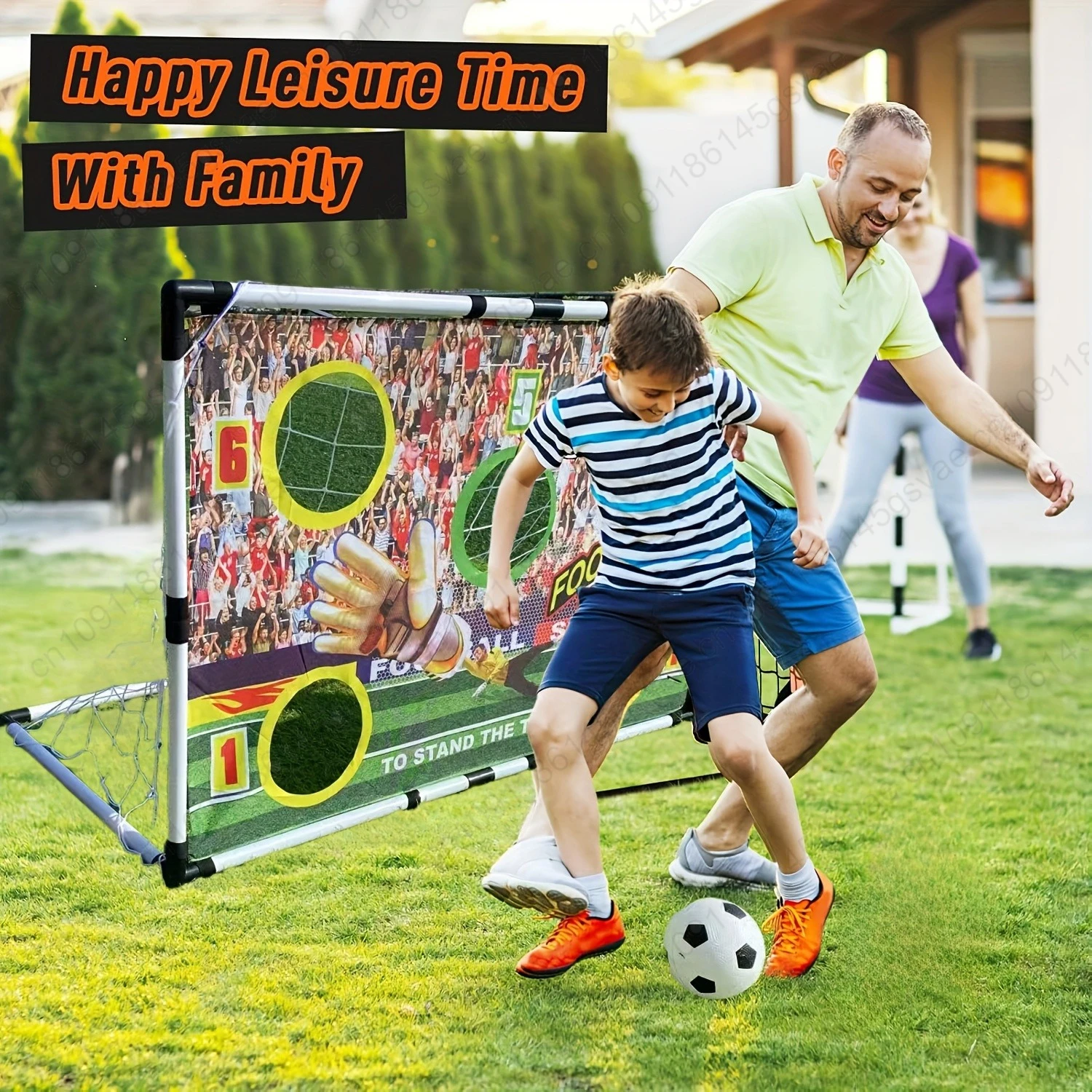 Football Goal Sports Toy Foldable Children's Football Gate with Pump & Ball Portable Soccer Goal for Outdoor Football Training