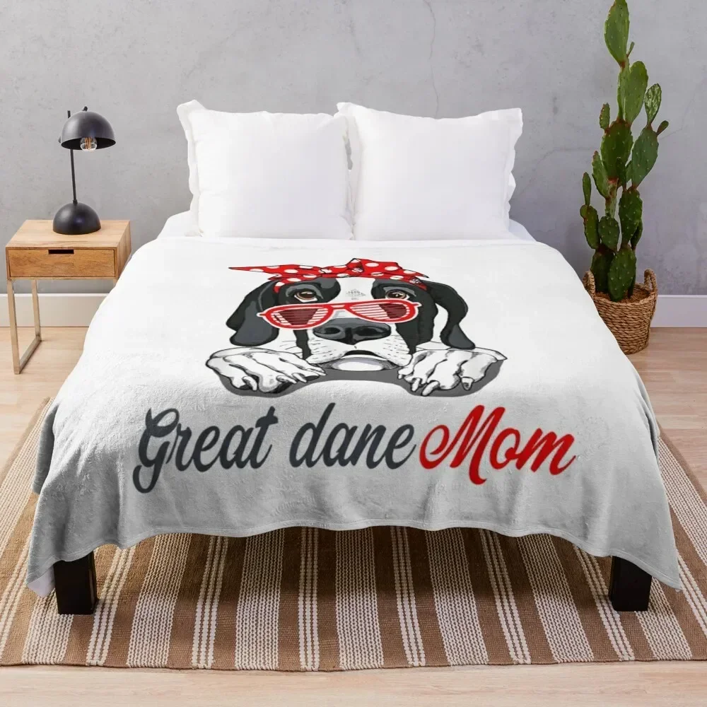 

Great Dane Mom Great Dane Dog Throw Blanket Flannel christmas gifts Multi-Purpose Loose Blankets