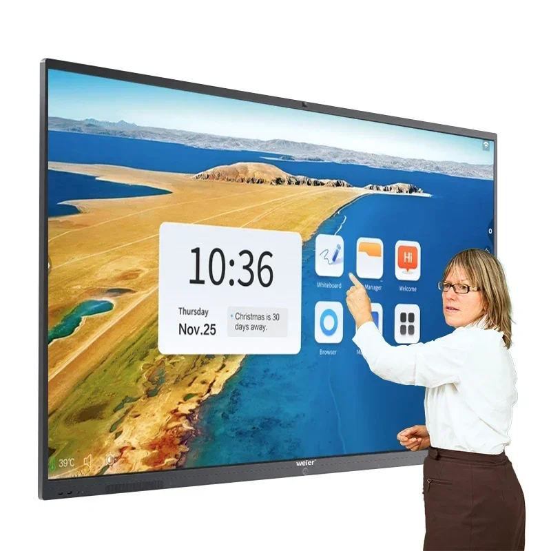 Weier 65 75 85 Interactive Touch Panel Smart Board Interactive Whiteboard 4k 20 Point Touch Interact Panel Cheap Price