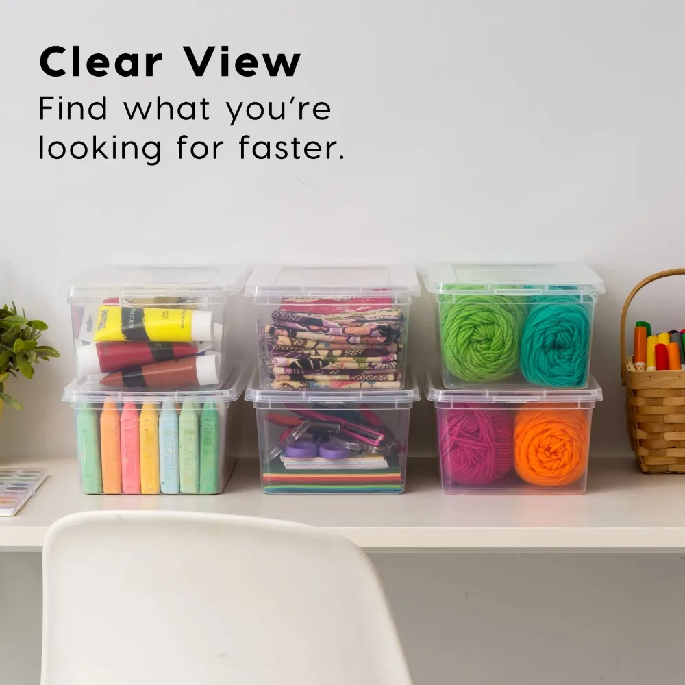 Inspired Essentials 5 Qt. Plastic Storage Bins with Lids, Stackable Storage Containers, Totes, 20Pk