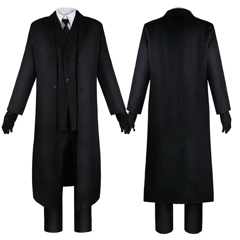 Dazai Osamu Cosplay Bungo Stray Dogs Cosplay Costume Dazai Osamu Black Trench Coat Wig Uniform Suit Halloween Christmas Clothes