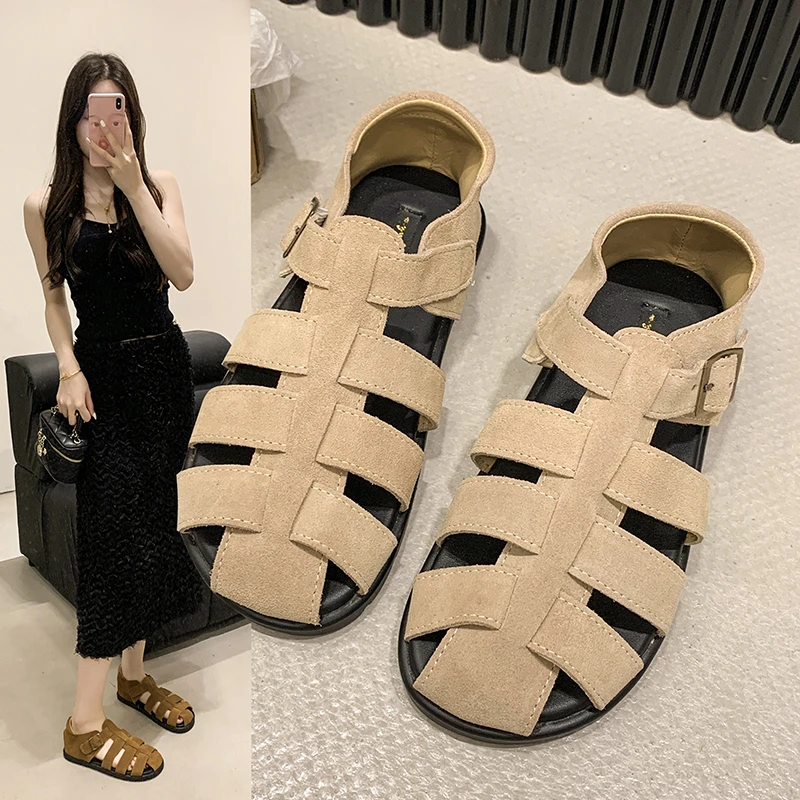 Beige Heeled Sandals Clear Shoes 2024  Espadrilles Platform Black Comfort Low New Girls High Gladiator Real Spring Bonded