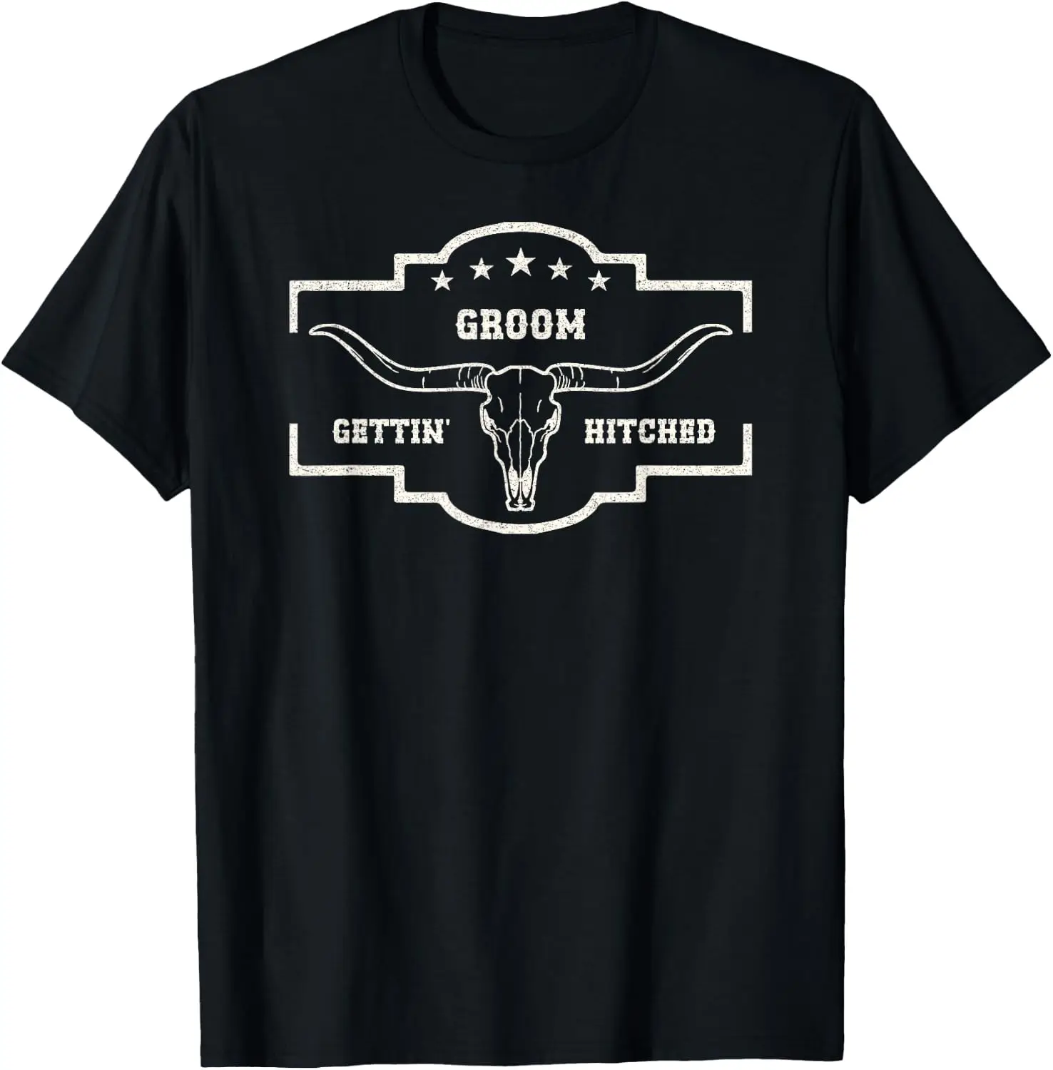 Mens Groom Gettin Hitched Western Wedding Bachelor Party T-Shirt Fashion Unisex Graphic Pattern T‑Shirt Casual Daily Wear Crew Neck Short Sleeve Soft Cotton Unique Design Tee Tops For Men Women.