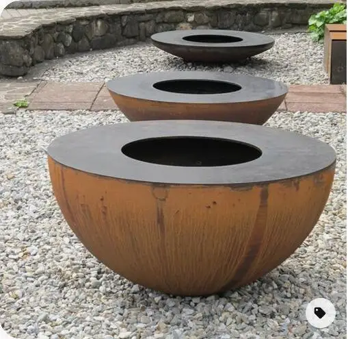 

# L Design Bbq Brazier Outdoor Table Fire Pit Corten Barbeque Grill Outdoor Barbeque Grills For Family Gathering