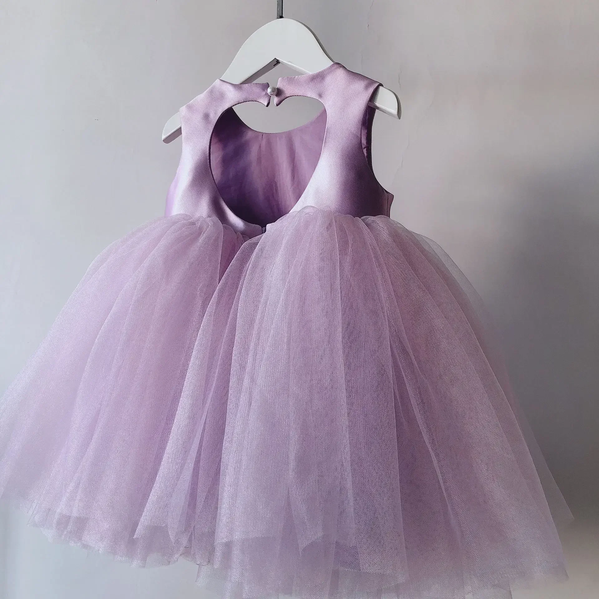 Violet Lace Flower Girls Princess Beads Baby Wedding Christmas Party  Dress Teenager Children Kids Elegant Vestidos for 1-8Years