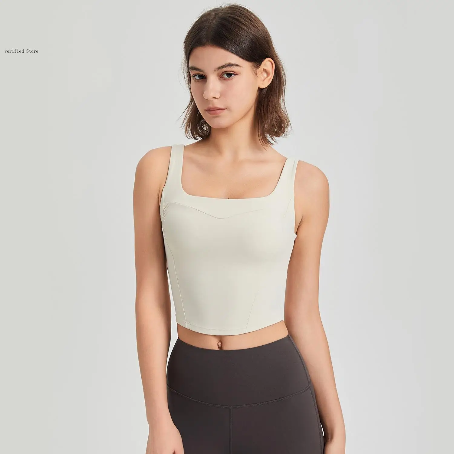 Integrated Cup Sports Back and Waist Yoga Clothing Bra Fitness Running Shockproof Outerwear Bra Women's Underwear
