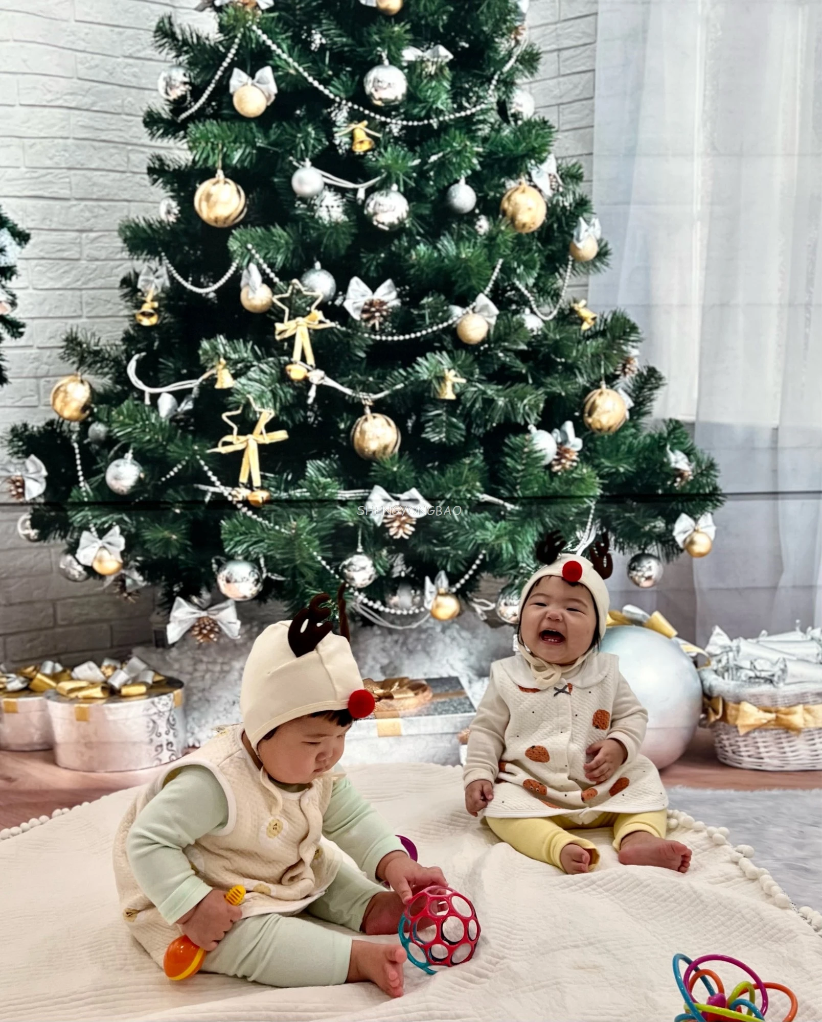 Christmas Party Decor Backdrop Baby Tree Gift Photography Background Photocall Photographic Prop Photo Studio SDJ-01