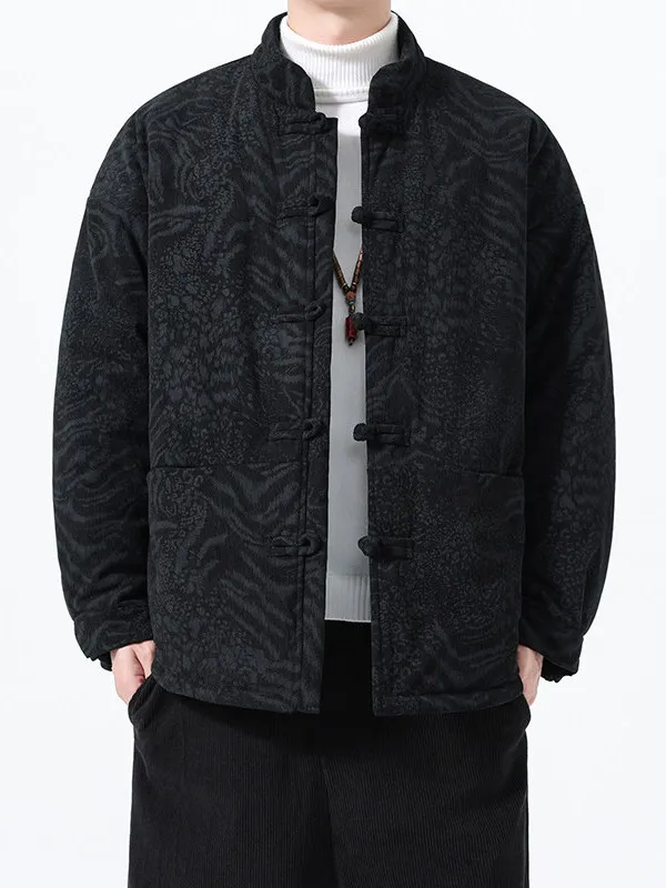 

Теплая хлопковая куртка Thiened Autumn Winter в китайском стиле, однотонная, на пуговицах, для молодежи, из легкого вельвета и полиэстера, длинная...