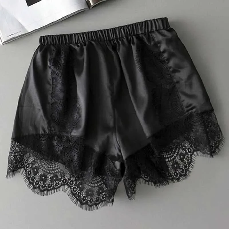 Ice Silk Sleeping Shorts Ladies Pajama Shorts Underwear Cool Comfortable Summer Female Sleep Bottoms Simple Home Safety Shorts