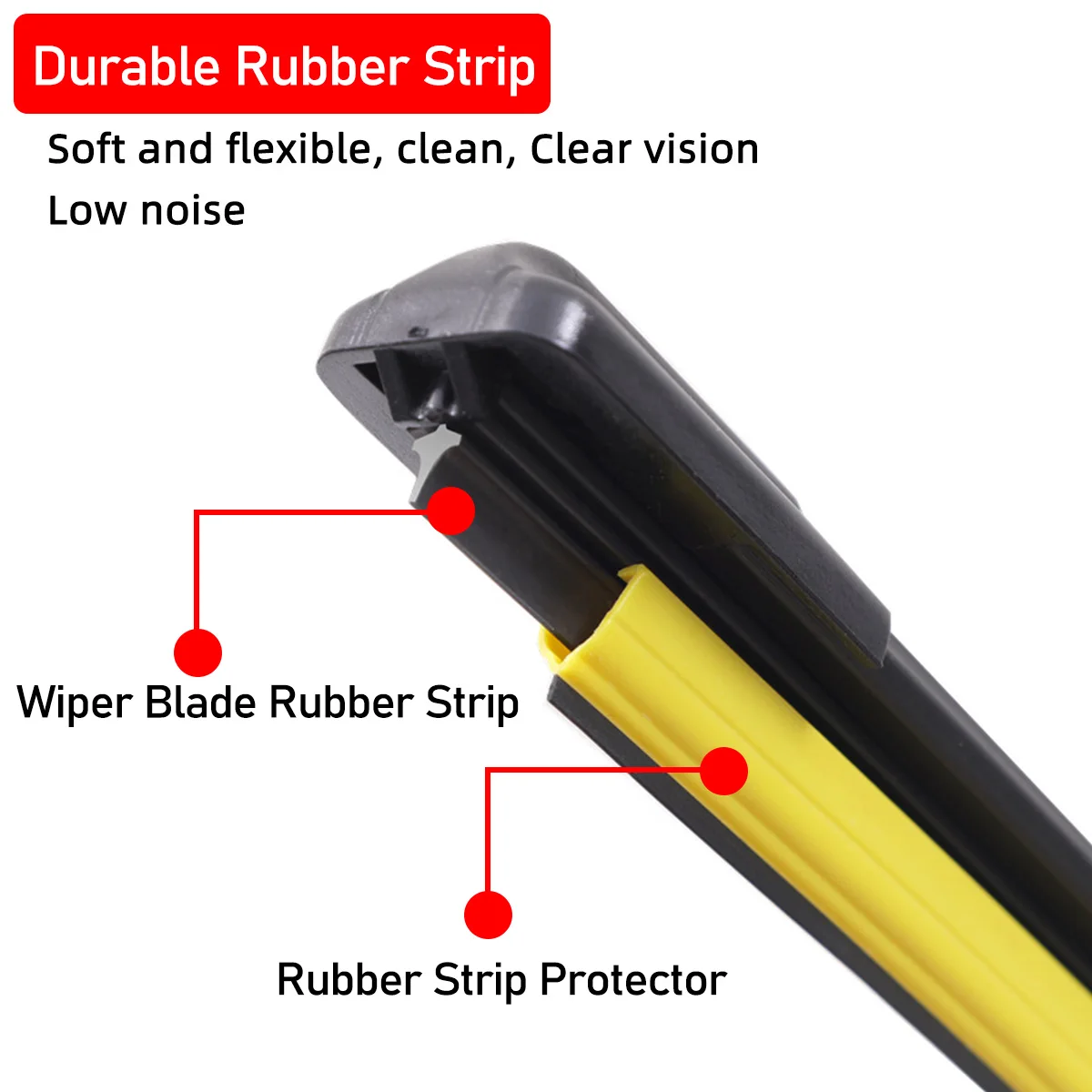 Kcimo 1 قطعة شفرات ممسحة السيارة الأمامية المطاط المتين لينة بدون إطار فرش الزجاج الأمامي ملحقات النافذة
