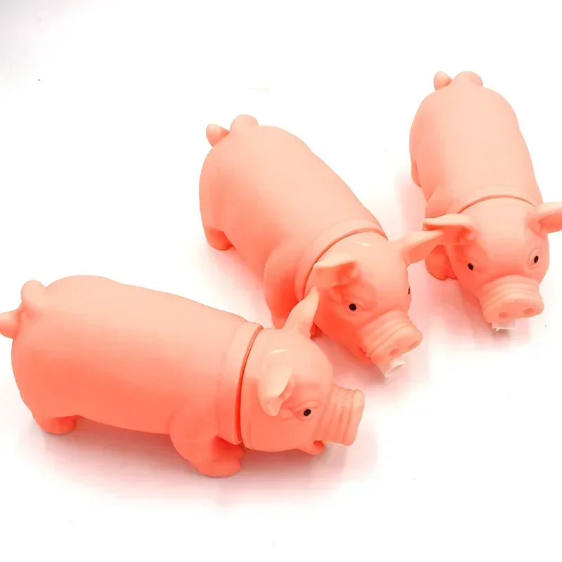 1PC Cute Rubber Sound Pig Grunting Squeak Latex Pet Chew Toys for Dog Squeaker Chew Training Puppy Supplies Pet Products