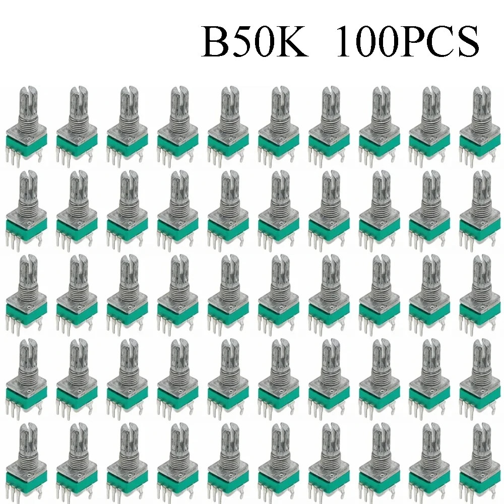 100PCS RK097 Präzision Linear Potentiometer Vertikale Single Link Schaft 15mm D achse B2K B10K B20K B50K B100K B500K B1M