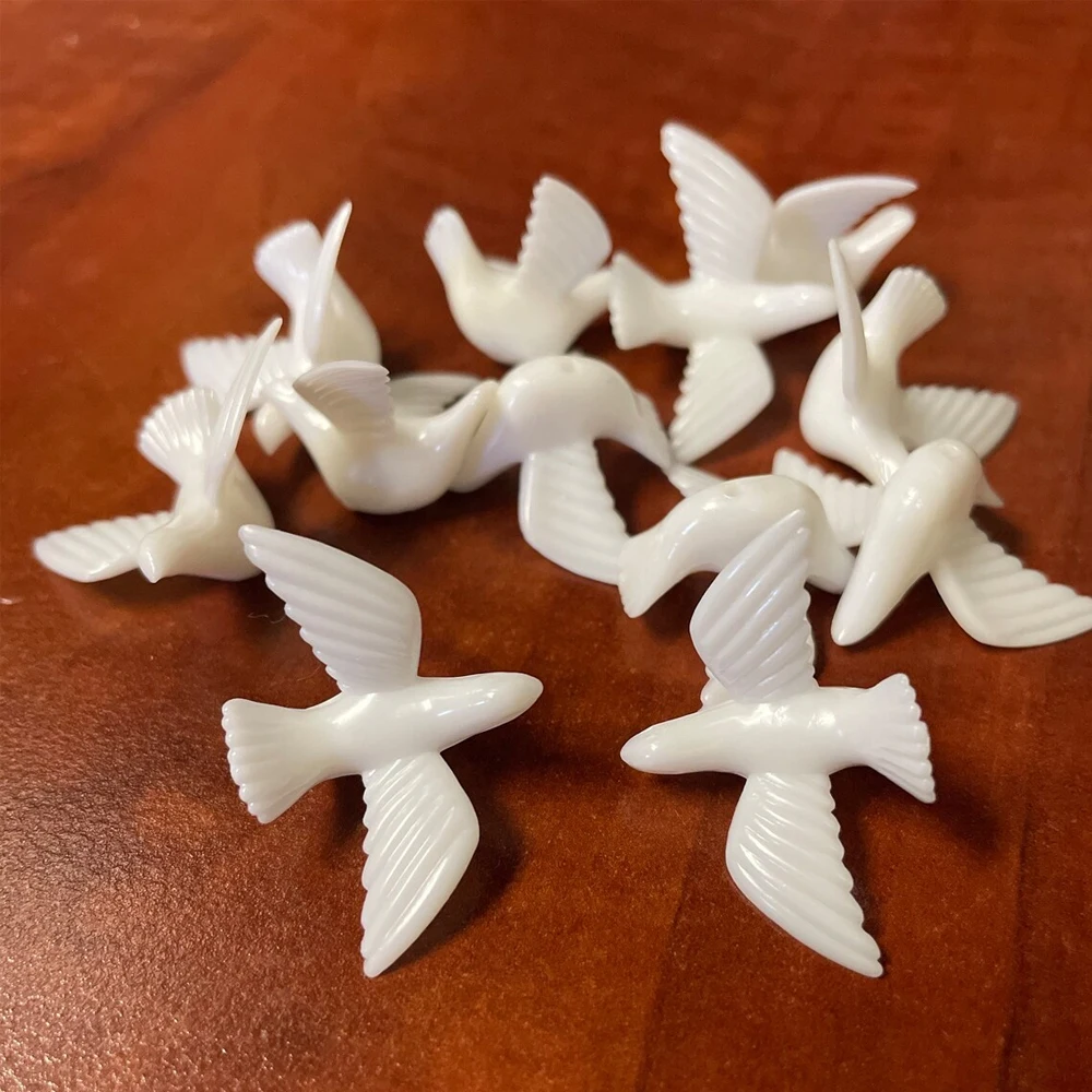 5/10pcs Mini White Dove Miniature, Tiny Plastic Figurines Garden Fairy Ornament, Micro Landscape DIY Craft Decoration