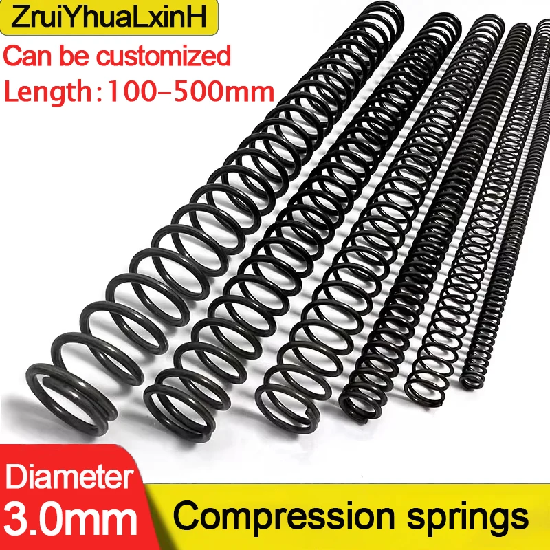 3.0mmWD 100-500mm Length 65MN Steel Long Springs 14-40mmOD - High Carbon Compression Coils for Industrial Machinery & Automotive