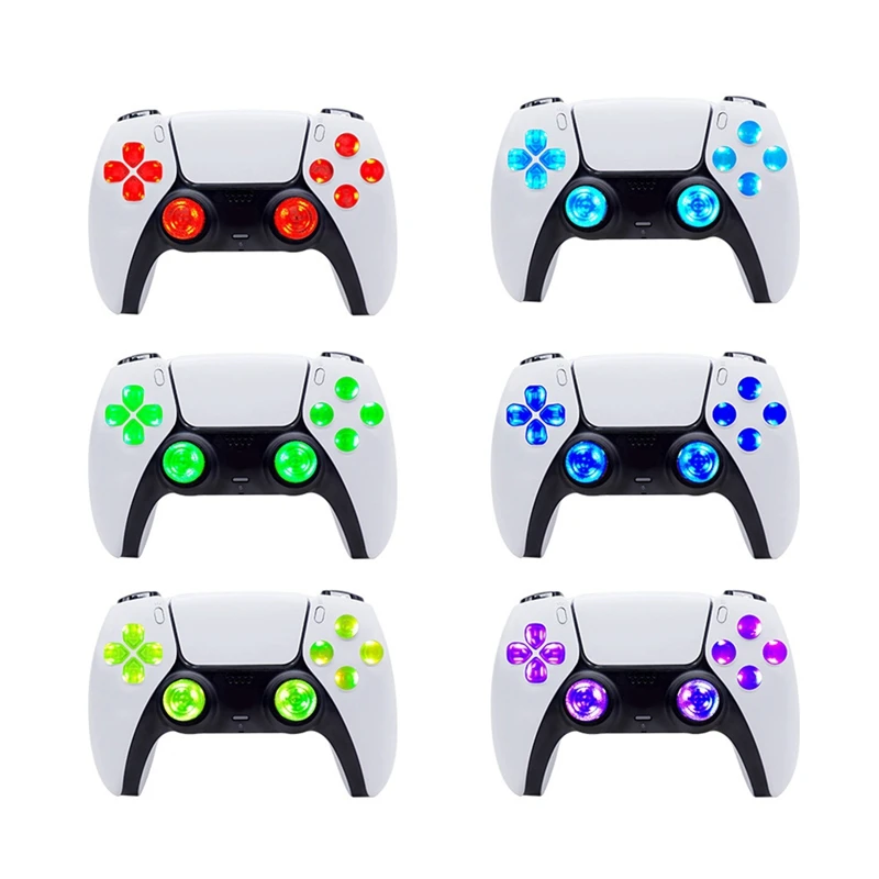 6 Colors DIY Light Board For PS5 Game Console Luminated D-Pad Thumbsticks Face Buttons (DTF) LED Kit For Playstation5