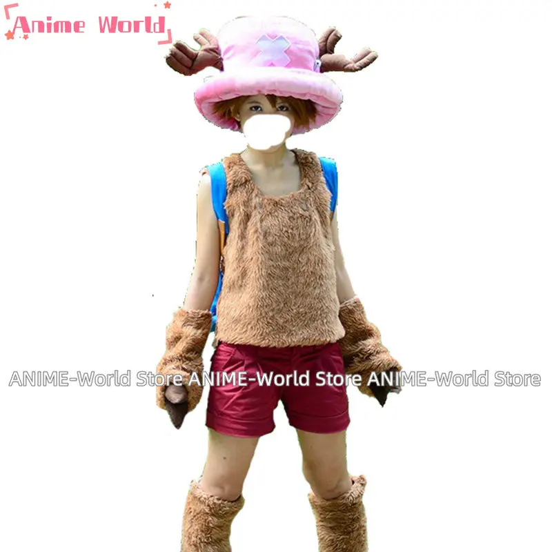 

《Custom Size》Anime Monkey D. Luffy 2 Years Later Tony Tony Chopper Cosplay Costume with Hat and Bag