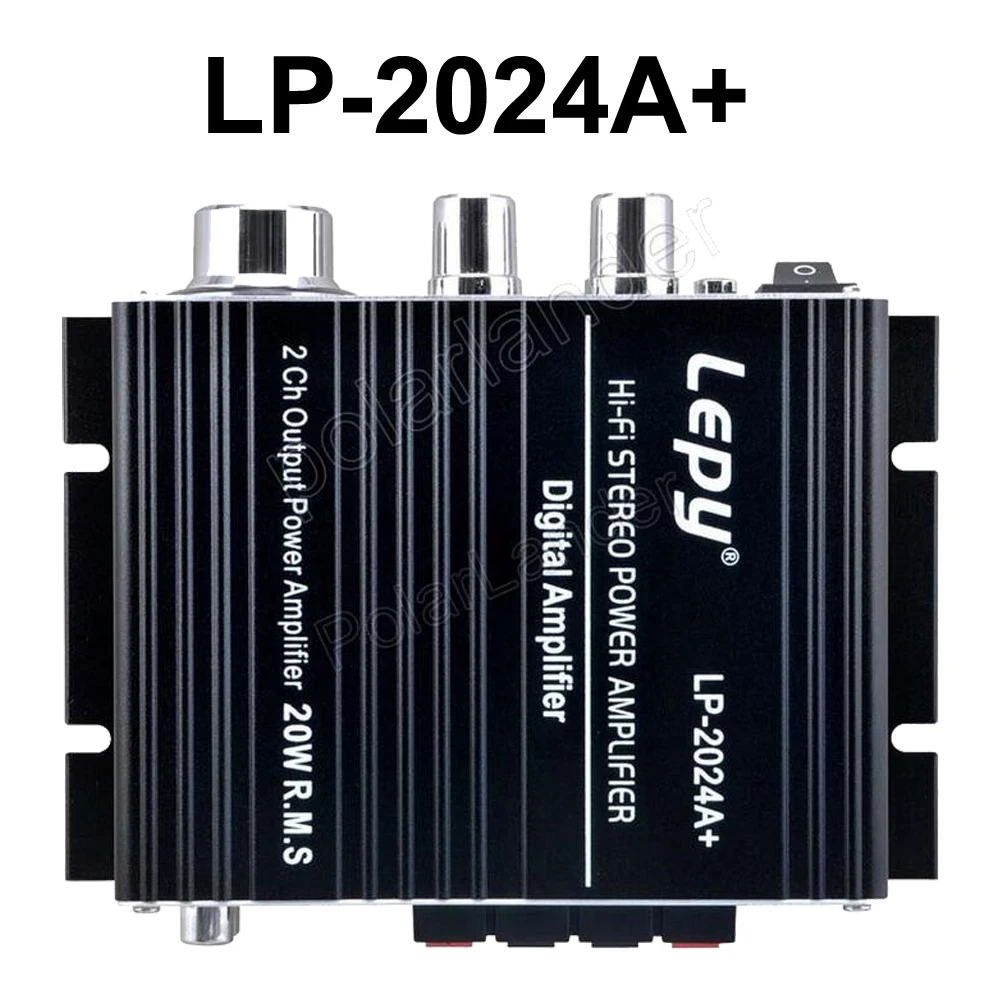 

LP-2024A+ Hi-Fi mini Car Amplifier Power Home Amplifier 12V Digital Stereo Amplifier 2*20W 2CH Output Accessories