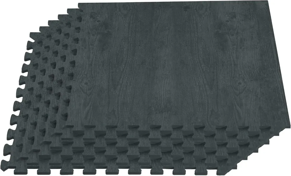 

Forest Floor Farmhouse 3/8 Inch Thick Printed Foam Tiles, Premium Wood Grain Interlocking Foam Floor Mats, Anti-Fatigue Flooring