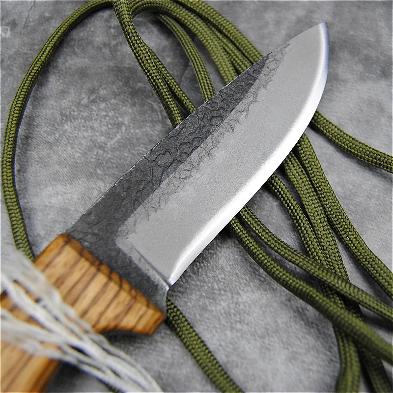 MR.GH Manual forging 440c straight knife outdoor survival knife hunting fishing multi-purpose knife distribution leather cover