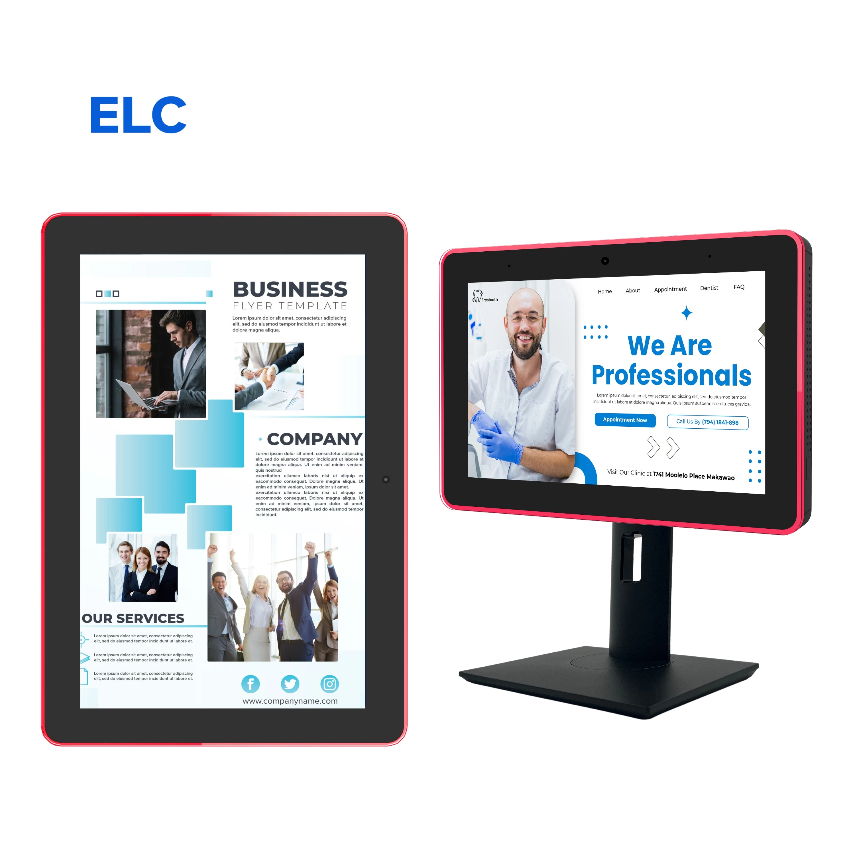 ELC 15.6 Inch Desktop & Wall Tablet Mount Lcd Touch Screen Android 11 Firm Commercial Digital Signage Display Indoor Advertising