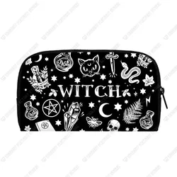 Cute Black Cat Witch Long Wallet Witchcraft Skull Girls Gothic Purse for Men Woman Passport Bag  Phone Coin Purses
