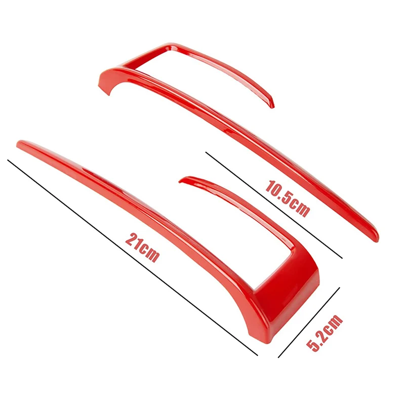 2Pcs Car Red Gear Shift Panel Frame Trim Cover Automatic Transmission for Honda Civic 10th Gen 2016 2017 2018 2019 2020 2021