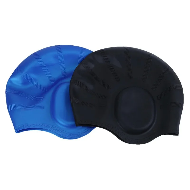 1pc ユニセックス耳保護スイムキャップ高視認性シリコン快適締め付け感なしウォータースポーツ高弾性水泳トレーニング CN