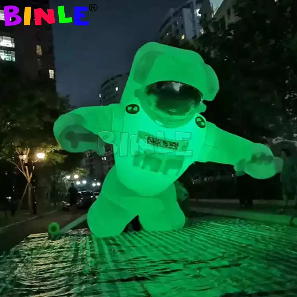 Publicidade gigante alienígena astronauta inflável spaceman personagens com luzes led voando espaço homem para decoração de festa